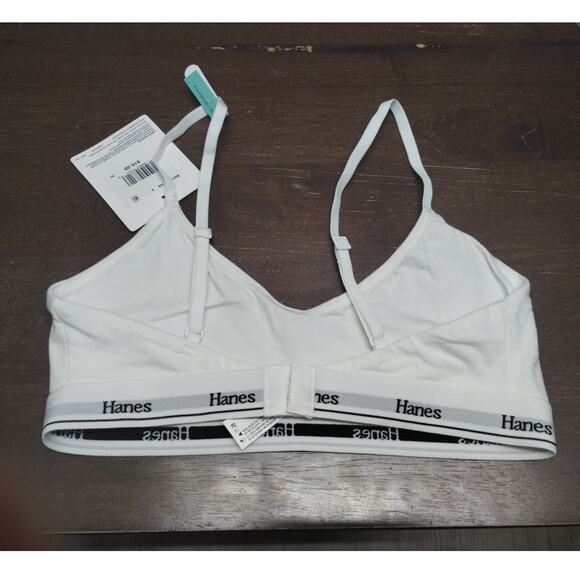Hanes Originals NWT Size Small White ComfortFlex Bra Wireless Bralette MSO103 - Picture 3 of 6